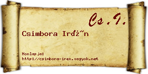Csimbora Irén névjegykártya